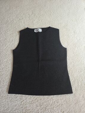 Joseph A Black Sparkle Sleeveless Shell Top